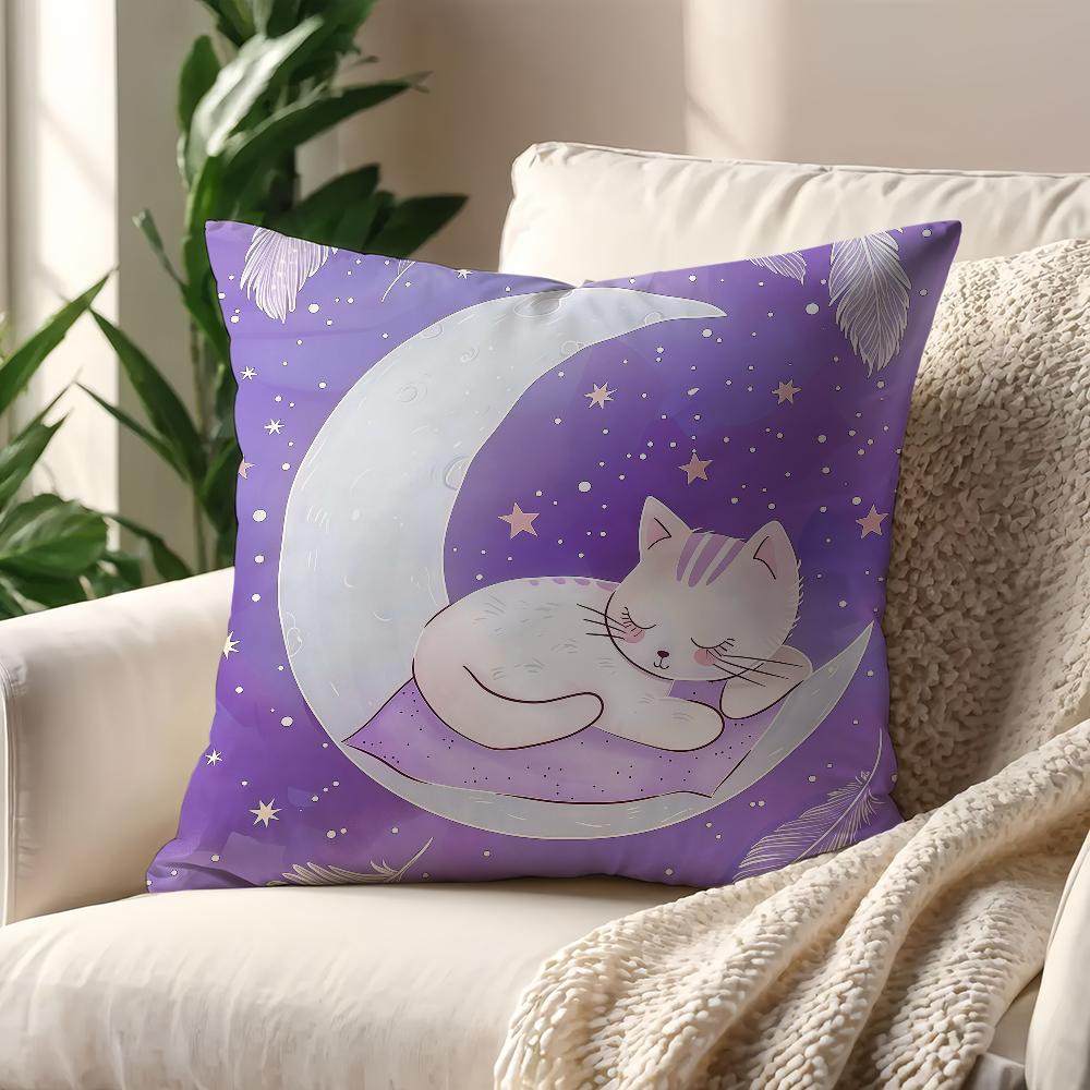Purple Cartoon style Gentle and Cute cushion cover For Pillow Printing Sofa Decoration Home Car Room Office Nordic Simplicity