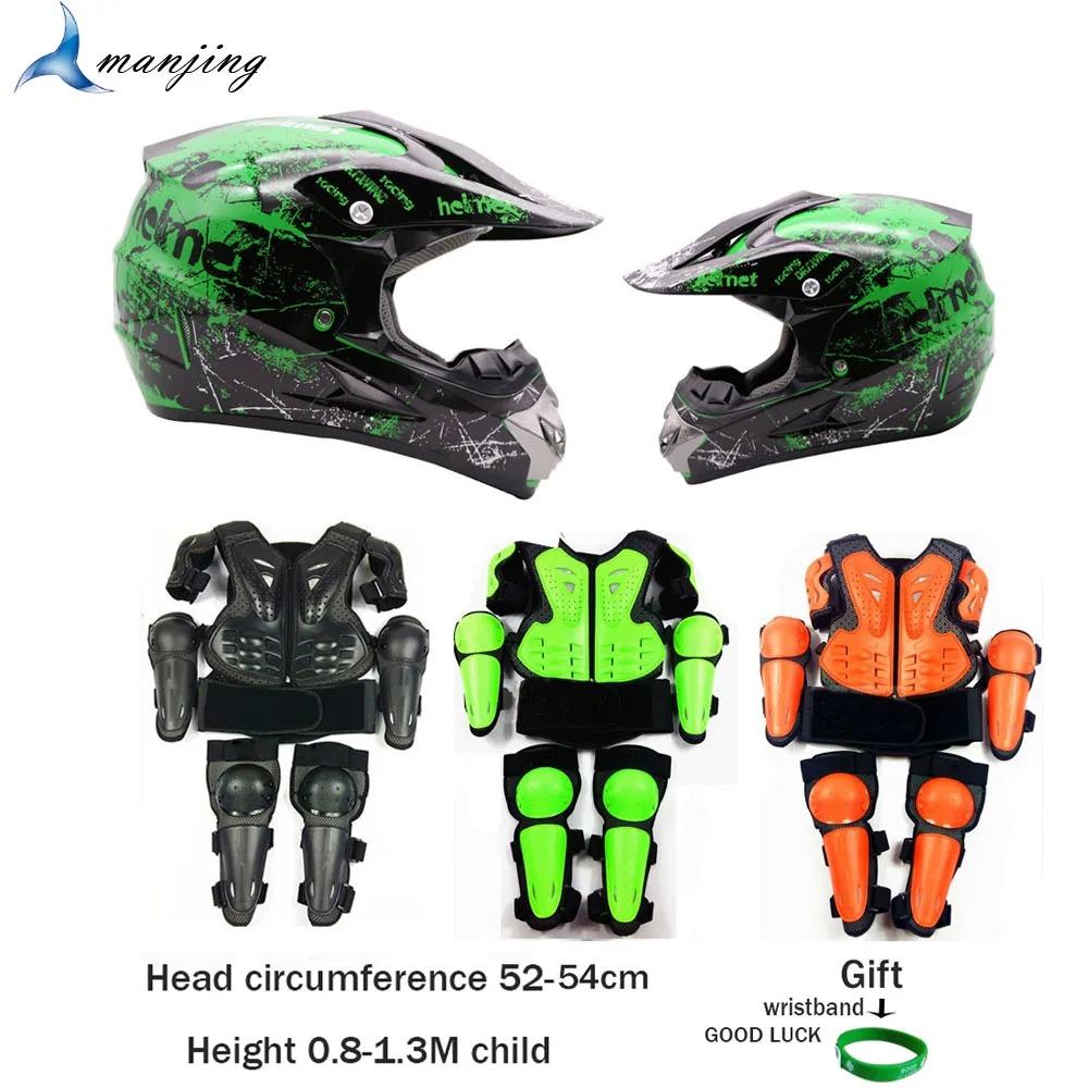With Gift Children Safety Vest Armor Motorcycle Equipment Cycling Baby Head Protector 52-54cm Helmet Scooter Full Body Armor LL