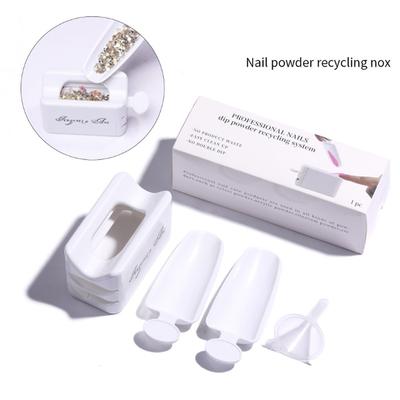 Nail Tool Double Layer Dipping Powder Collection Container Manicure Glitter Powder Storage Tools