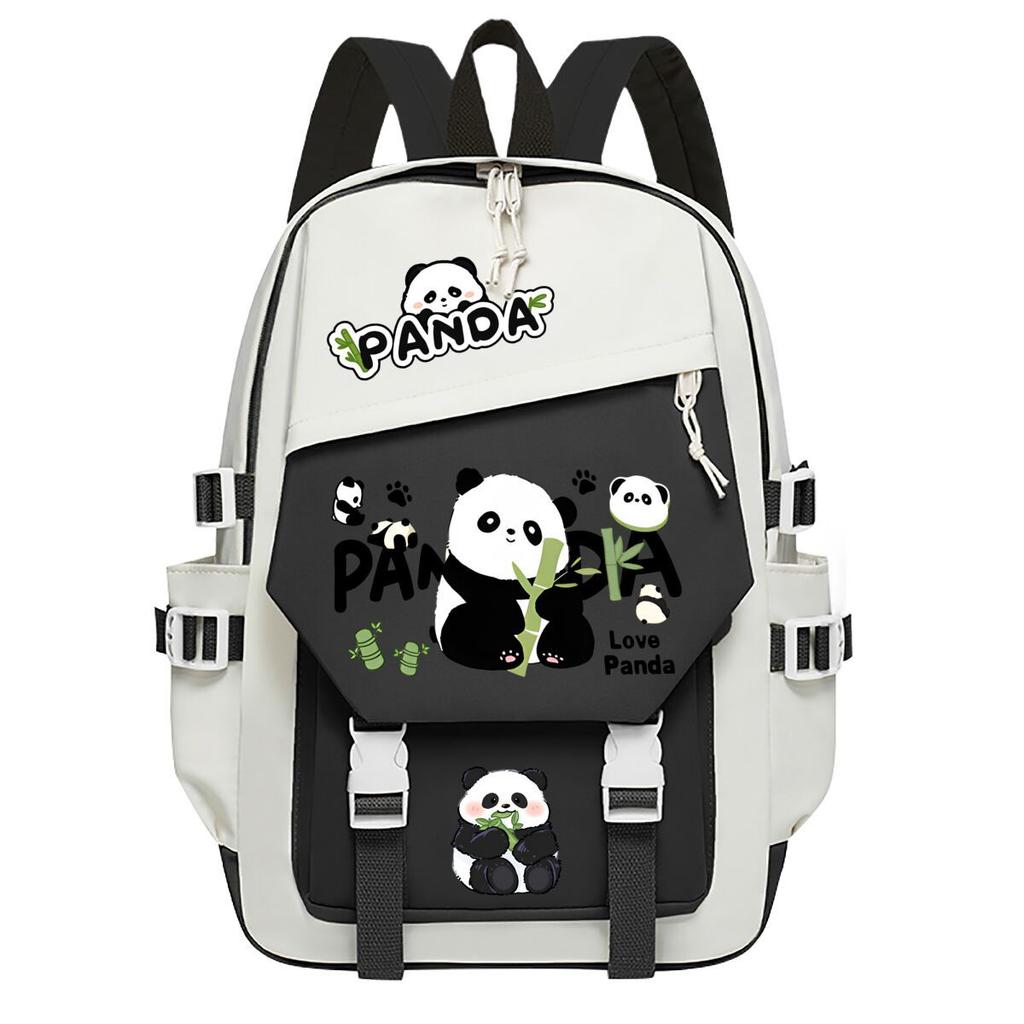 Panda Huahua Cartoon Printed Student Campus Backpack Casual Large Capacity School Bag