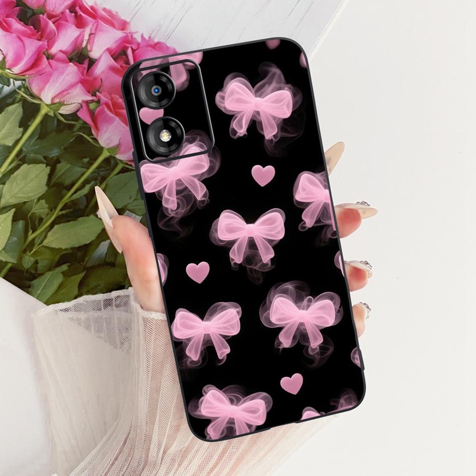 For Motorola Moto E13 Case Moto E14 Luxury Flowers Butterfly Painted Cover Soft Silicone Case For Motorola E14 E 13 MotoE13 Bags