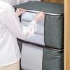 1PC Thick And Robust Large Capacity Foldable Fabric Bin With Zipper For Baby Clothing Storage Featuring Stretch Handle For Space