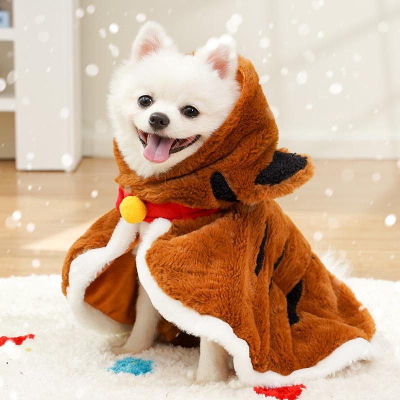 Pet Dog Cape Clothes, Cat Tiger Winter Warmth Thickened Dog, Small Dog Plush Cape Cat Supplies