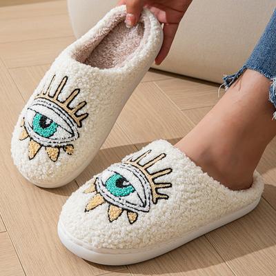 Pantufas de Algodão Lucyever Cartoon Home para Mulheres Confortáveis Antiderrapantes Plataforma Slides de Pelúcia Mulher Chic Fofas Inverno Sapatos de Casal