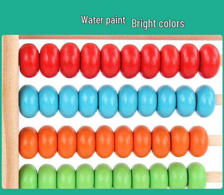 Wooden Colorful Number Abacus: Educational Toy for Kids, Ten-Row Arithmetic Learning Aid
