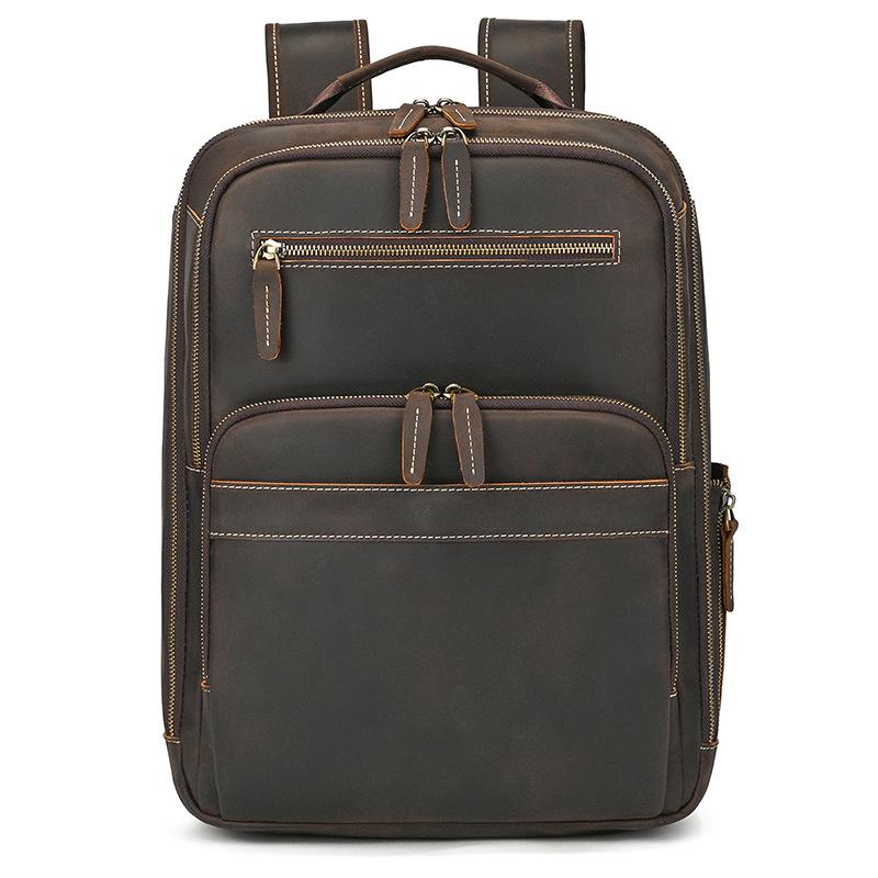 Vintage Crazy Horse Leder Rucksack für Damen und Herren - Echte Leder Reise- und Schultasche