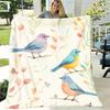 1pc Colorful Bird Print Flannel Throw Blanket Soft, Cozy, and Lightweight AllSeason Cover for Bed, Sofa, or Camping Perfect Gift for Men and Women, Li