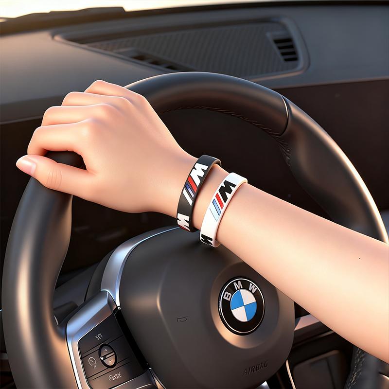 1/2Pcs M Power Rubber Stretch Wristbands Sports Bracelet Decoration Stickers For BMW G30 G32 G01 G02 G05 G06 G07 G26 G23 G22 F40