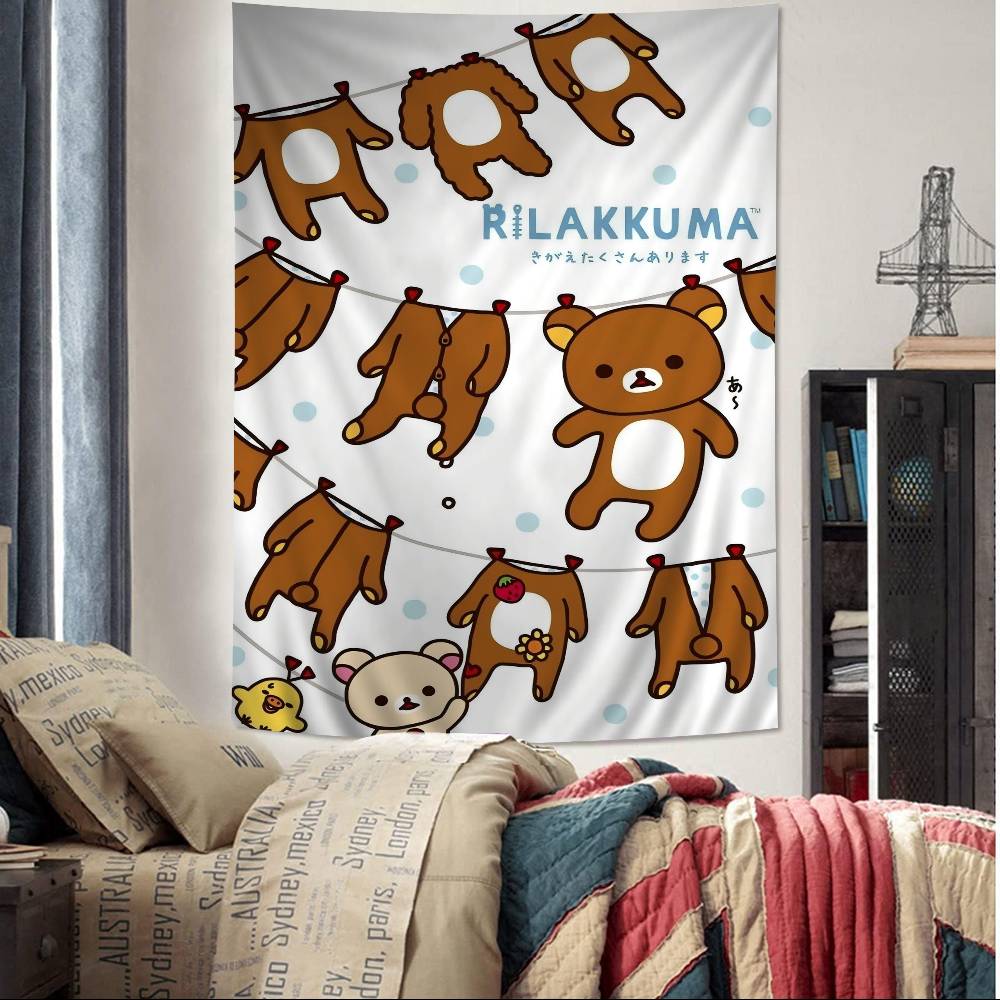 Cartoon Rilakkuma DIY Wandteppich Hängend Tarot Hippie Wandteppiche Schlafsaal INS Heimdekoration