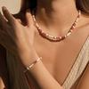 Handmade Beaded Fresh Vacation Style Clavicle Necklace Bracelet Jewelry Set For Women