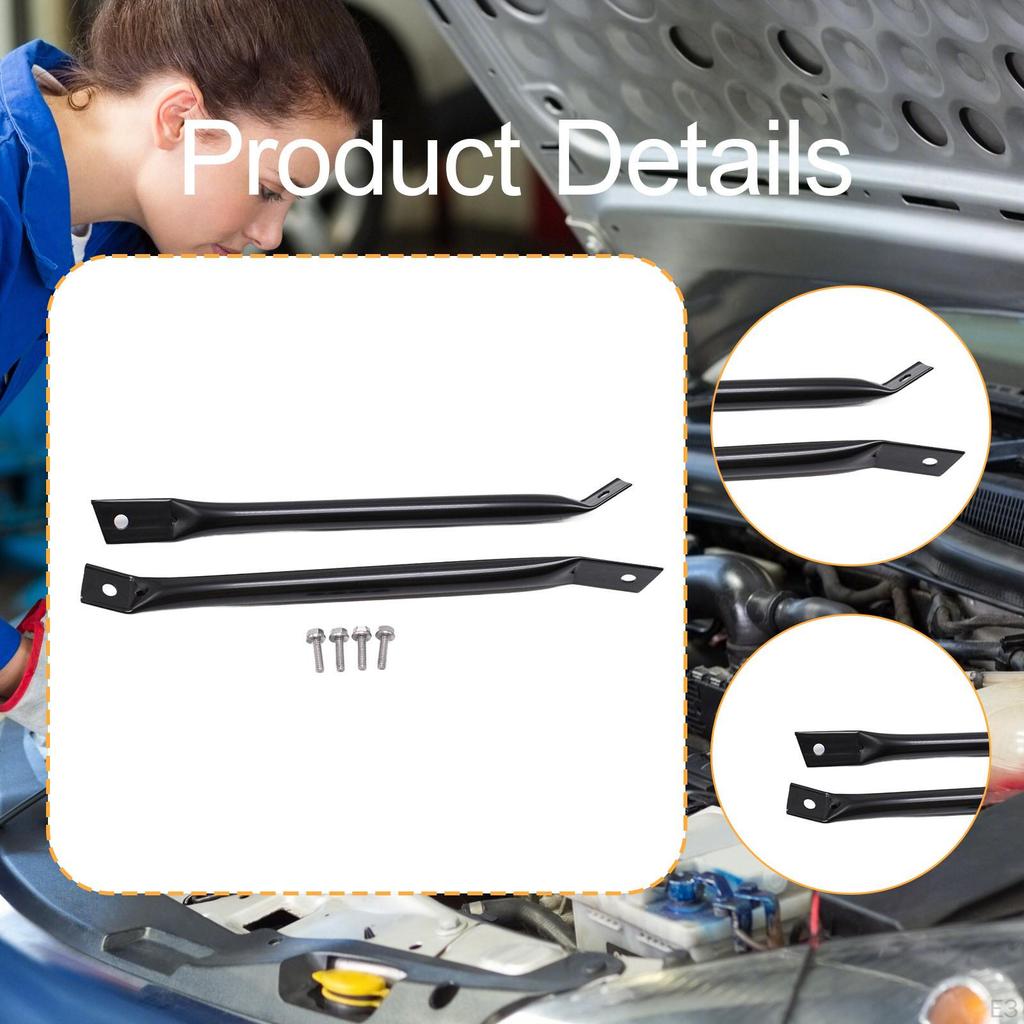 2 Pieces Crossmember Frame Brace Radiator Support Quick Installation Replace for Truck Car