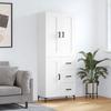 Exclusive House - White High Buffet 69.5x34x180 Cm Engineered Wood