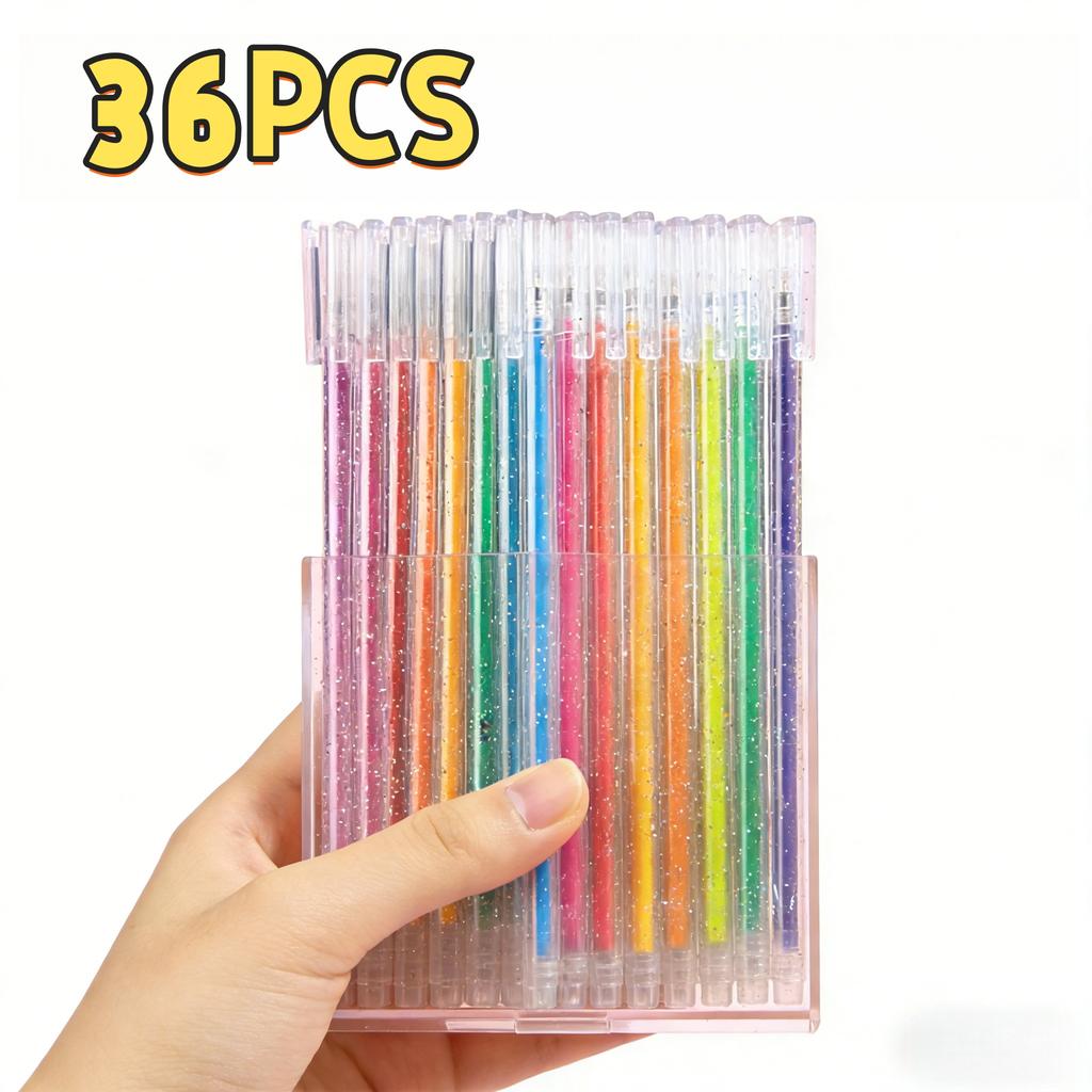 Glitter Gel Pen Set, Sparkly Rainbow Glitter Pens For Art Drawing, Journaling, Scrapbooking, Diy Crafts, Coloring Books,