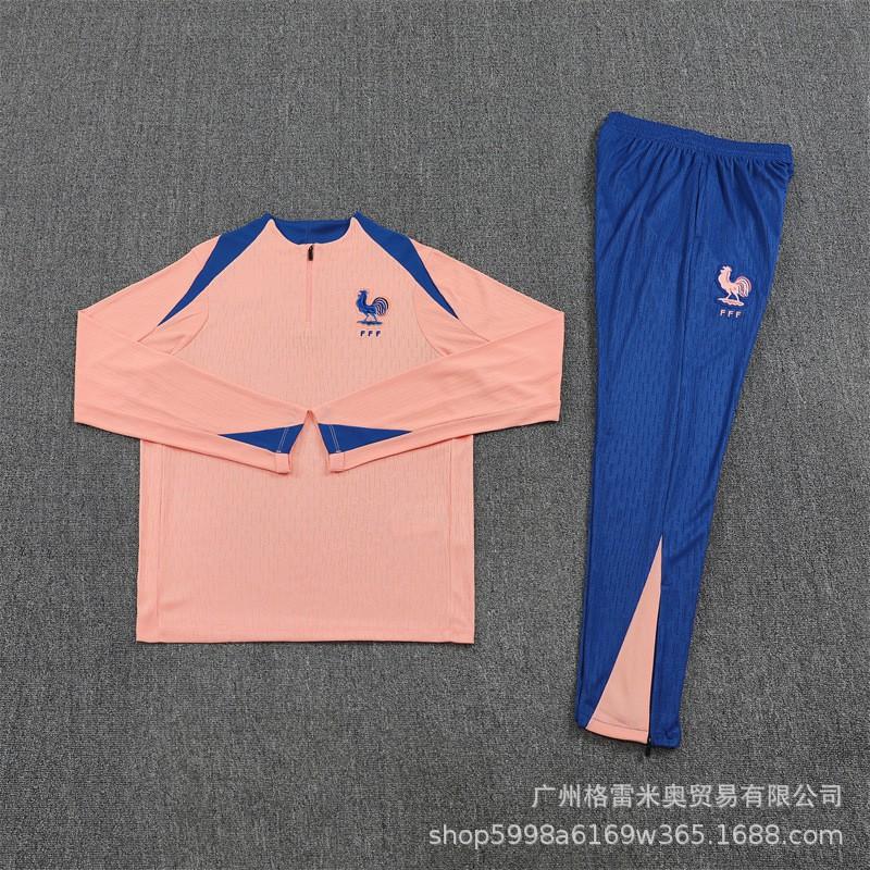 2026 France National Team Half-Zip Long Sleeve Training Jersey Men Women Winter Football Warm-Up Top