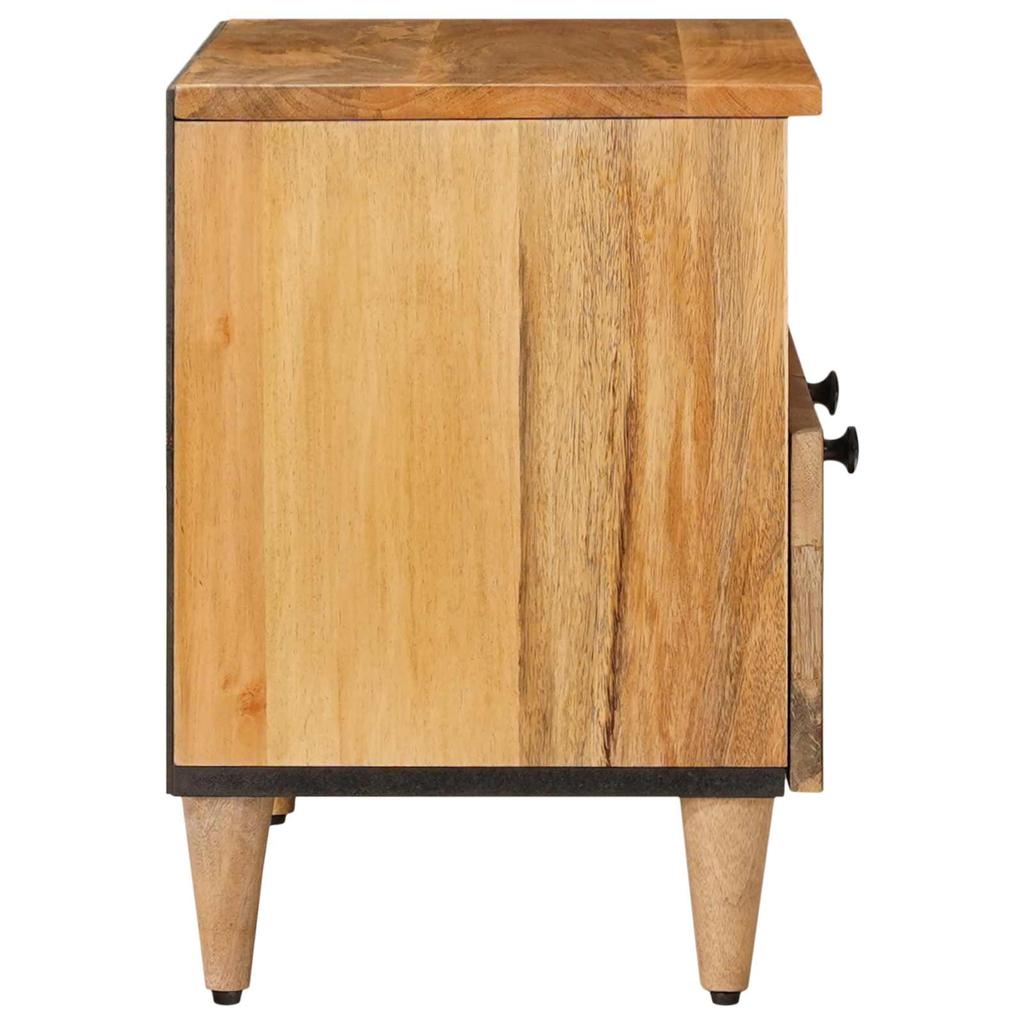 TV Cabinet with Shelf Natural 70 X 33 X 46 Cm Solid Mango Wood