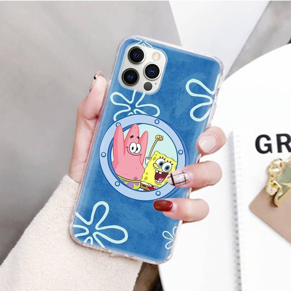 JS44 Spongebob Cartoon Transparente Hülle für Samsung A04 A14 A23 M33 M53 Realme 10 9 C35 C55 VIVO Y02 X80 Infinix Hot 30 Note 11 Tecno Spark 8P Pro