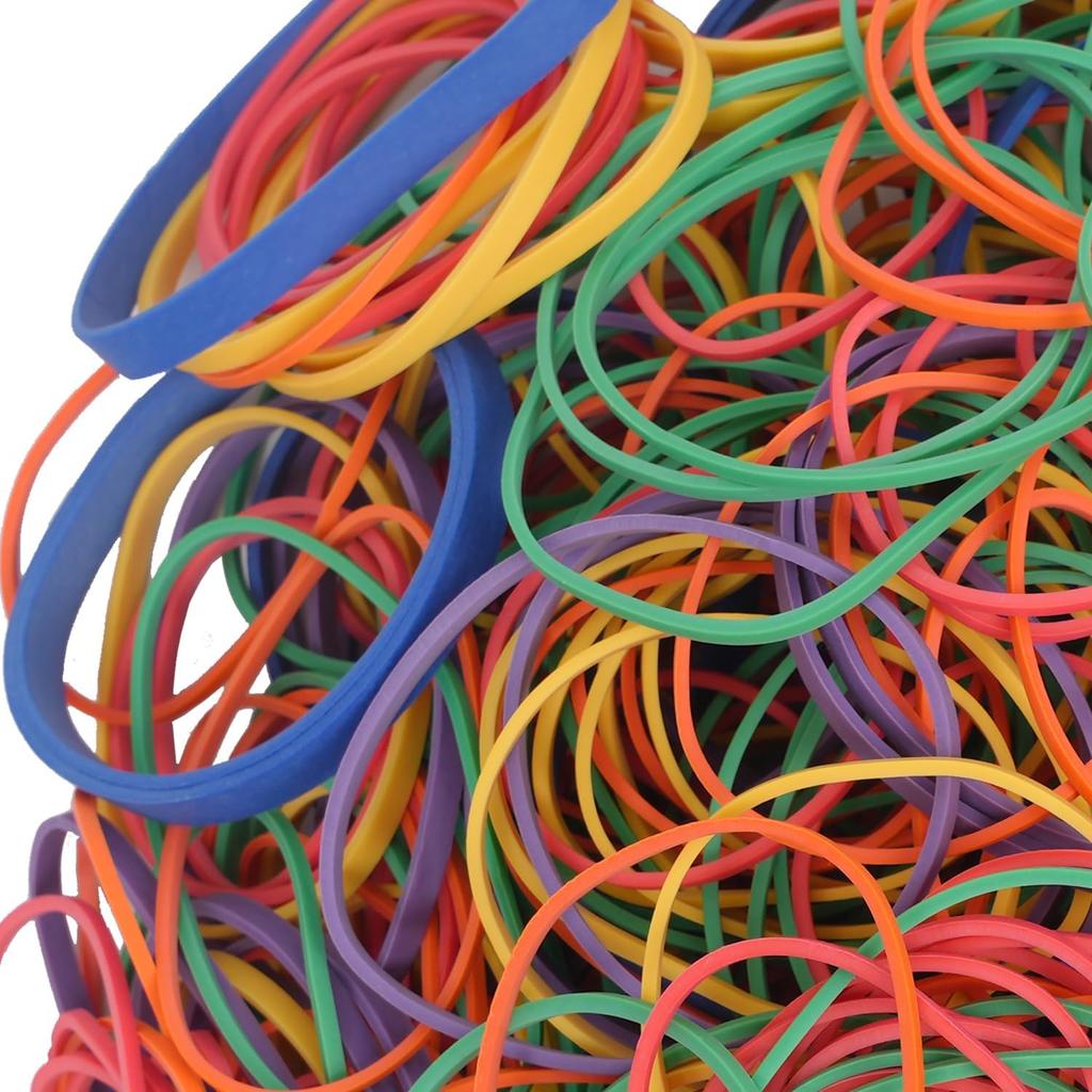 Rubber Bands Assorted Size Multicolor 0.5 Lb/227g Rubber Bands for School Home Office Supplies Size#16,size18,size19,size32,size33,size64