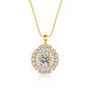 High-End Moissanite D Color Sterling Silver Pendant Necklace for Women - One Carat Round Gem