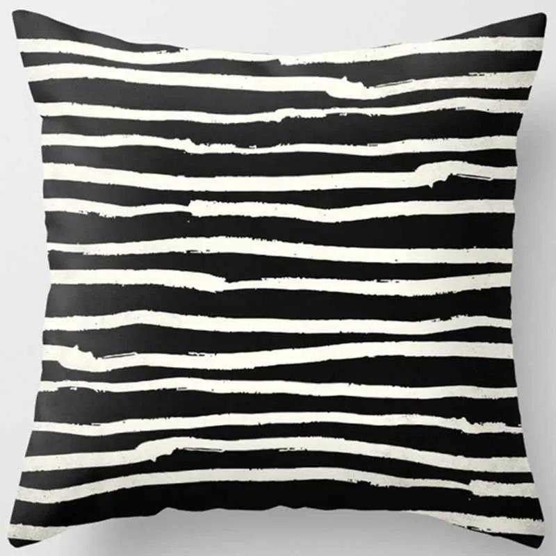 Black And White Geometric Pattern Pillowcase Modern Simple Ins Style Cushion Creative Striped Polka Dot Sofa Decorative Pillow