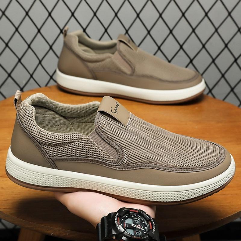 Fashion Men's Canvas Shoes Breathable Mesh Shoes Comfortable Casual Sneakers for Men Non Slip Vulcanized Shoes Classics Slip-On Loafers