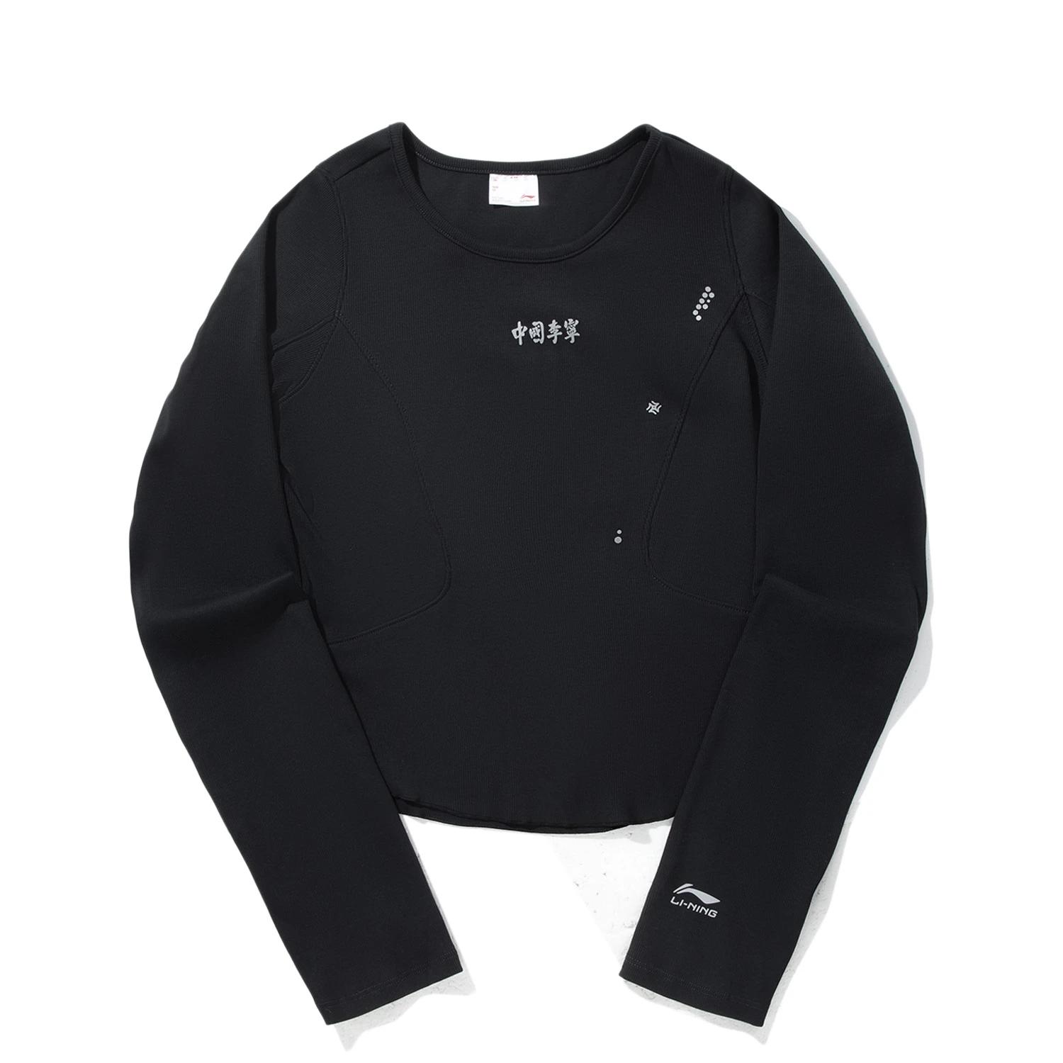 Li Ning T Shirts Women s Caviar Black Crew Neck Moderate ATLV298-3 L
