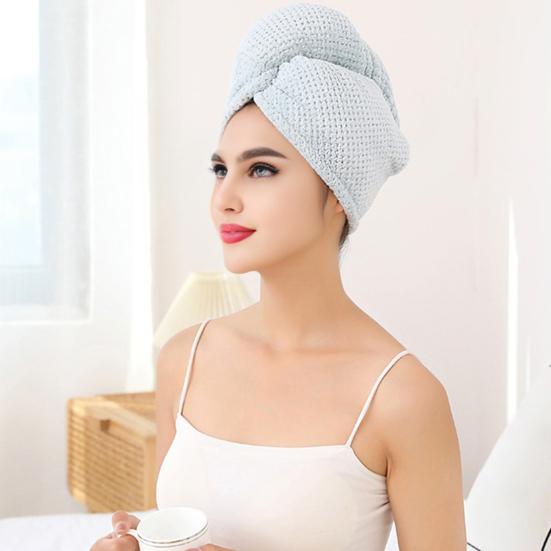 Dry Hair Cap High-Density Microfiber Fast Absorbing Soft Hair Towel Wrap Spiral Twist Non-Slip