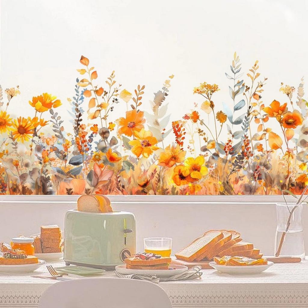 9 Sheets Summer Window Clings Stickers Double-Sided Window Decals Tropical Flamingo Green Plants Coconut Tree Designs Summer Hawaii Colorful Flower