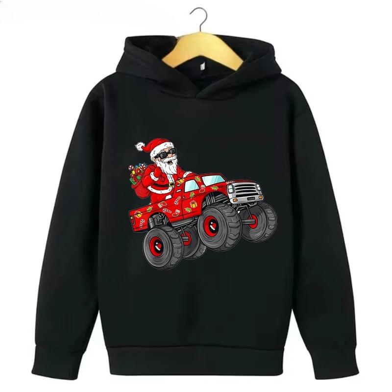 

Christmas cartoon dinosaur print hooded boys and girls autumn outdoor casual comfortable sports hoodie 100