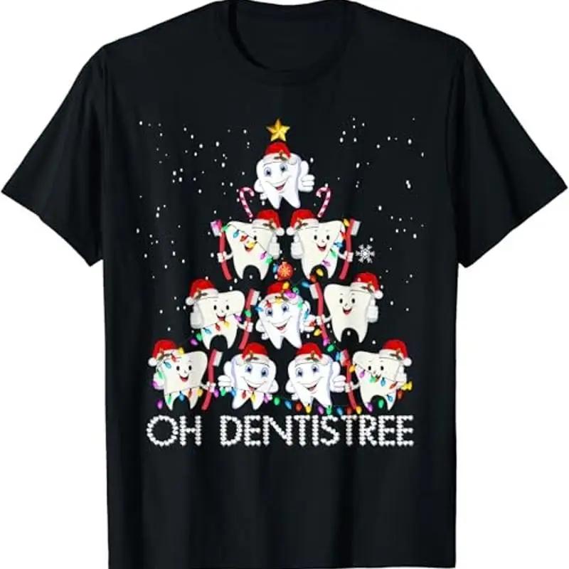 Oh Dentistree Funny Xmas Christmas Dentist Dental Assistant T Shirt S разноцветный