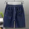 Pantaloni scurți denim de vară pentru bărbați, haine vintage, mărime plus, casual, cu talie elastică, pantaloni scurți