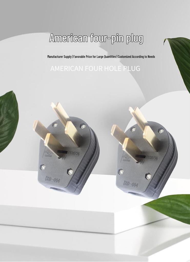 XIONGDA NEMA 14-50P 50A 125-250V Industrial Four-Hole Plug