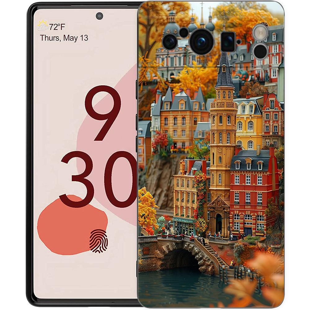 

Phone Case Cover for Google Pixel 9/8/7/6/7A/6A/Pro Shockproof Soft TPU 9/Pro/XL Shell Fundas Capas Colorful Town Coque Bags Google Pixel 6a