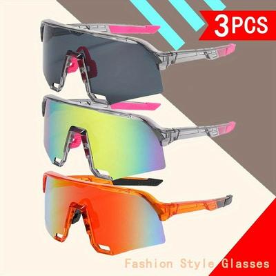 3PCS UV400 Windproof Sports Goggles For Men Women Outdoor Cycling Running Hiking Mountaineering Sun Glasses