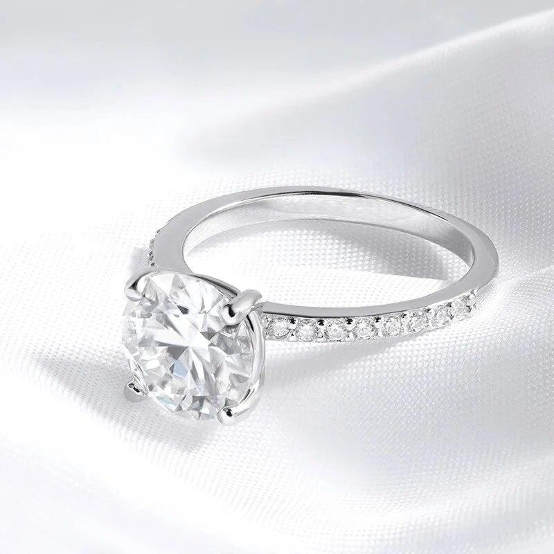 1-3CT D Color Moissanite Ring for Women 925 Sterling Silver Sparkling Lab Diamond Promise Band Valentine's Day Gift GRA