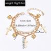 Personalized simple alloy cross love pendant chain bracelet light luxury high sense stacked wearing jewelry