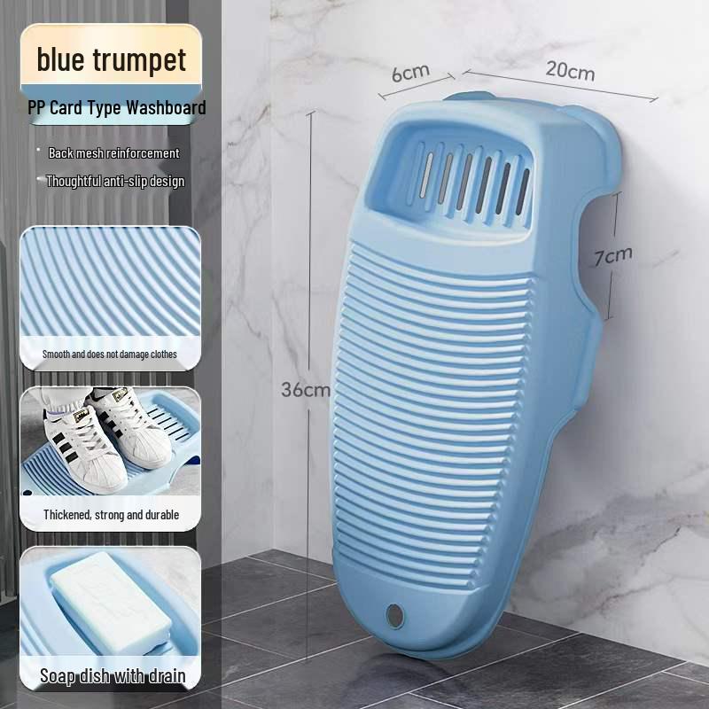 Compact Non-Slip Plastic Washboard for Underwear, Socks, and Clothes In Household Basin