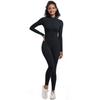 Nový styl Halter Zip Slim Fit Jednobarevný Vysoce elastický Dlouhý rukáv Jógový oblek Atletický Běžecký Tréninkový Body