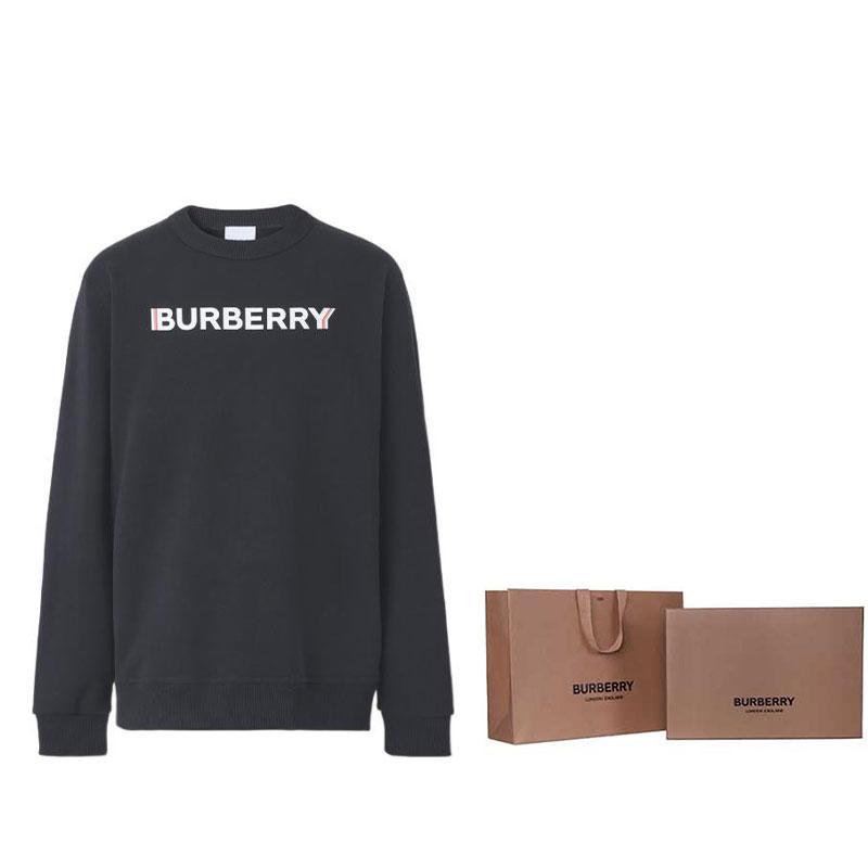 Burberry Logo Print Cotton Sweatshirt Black 80529851