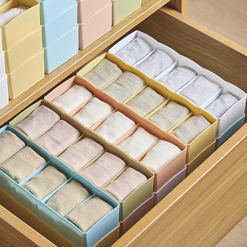 Organizzatore per Cassetto Biancheria Intima e Calzini: Scatola portaoggetti in plastica per armadi e dormitori