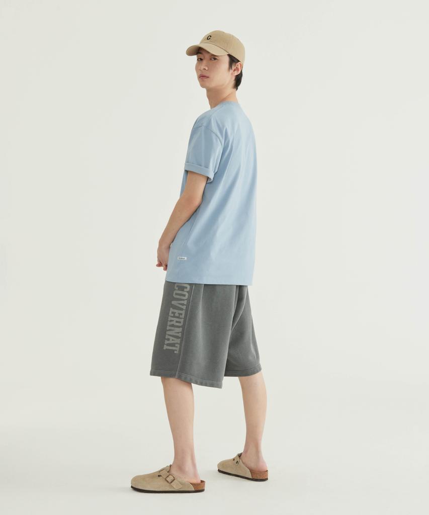 COVERNAT Cool Cotton Shine C Logo T-Shirt Sky Blue