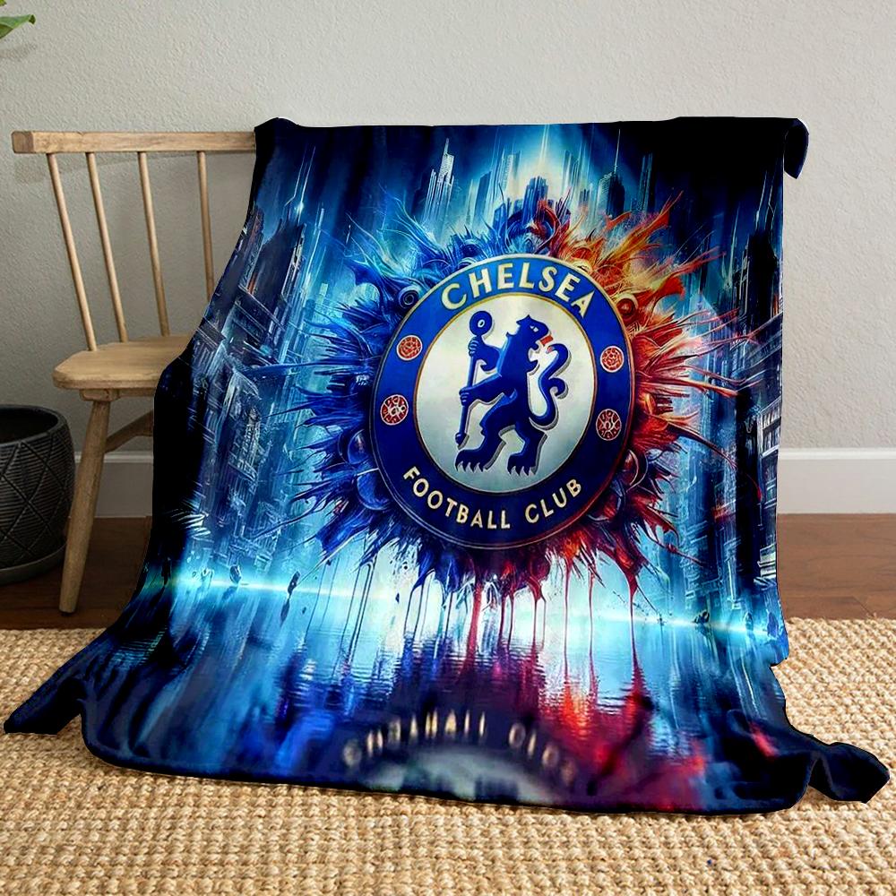 Chelsea Football Club Designed Flannel Blanket for Bedroom, Living Room, Sofa, and Nap