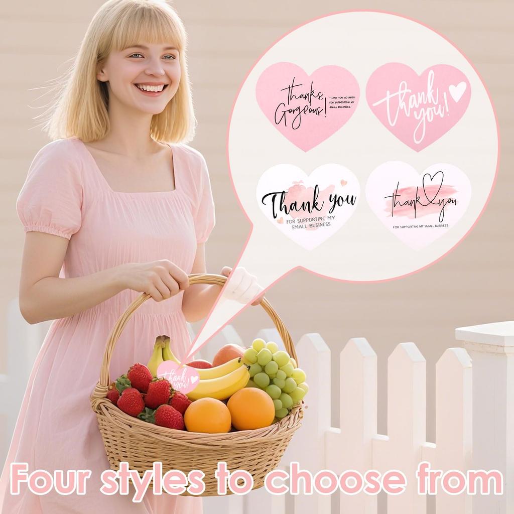 50/100 KS Kartičky Ďakujem za podporu môjho malého podnikania Papierové Kartičky Ružový Srdiečkový Tvar Štítky Ďakujem Sada Pozdravných Kartičiek na Darček