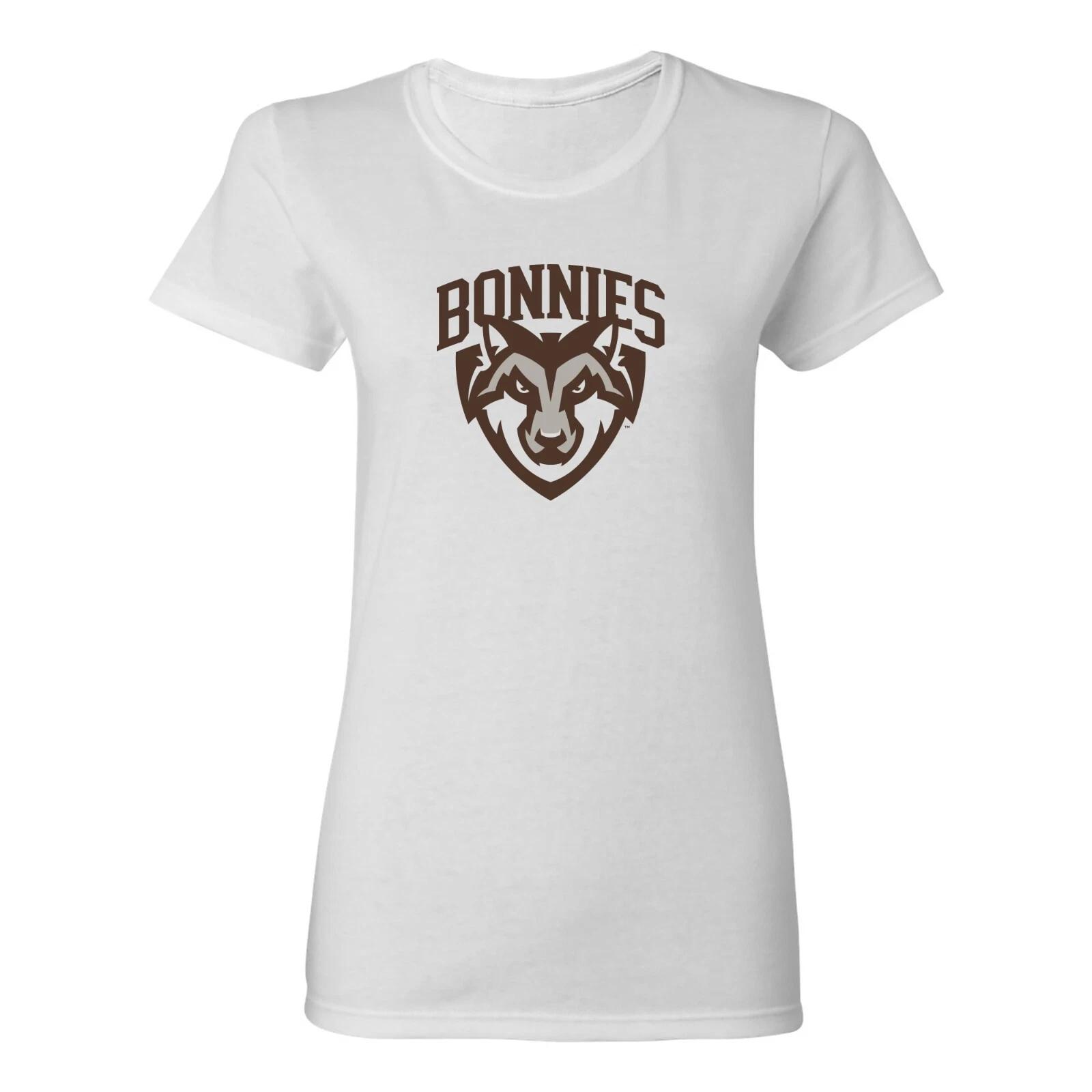 St. Bonaventure Bonnies Primary Logo Womens T Shirt - White 3XL