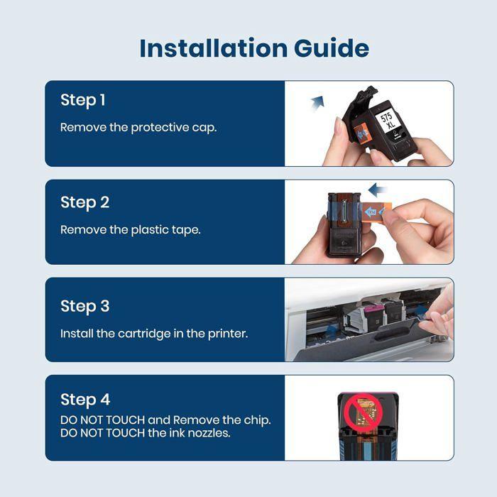 Pg-575Xl Cl-576Xl Cartouche Remplacement Pour Canon 575 Et 576 Pg575 Xl Cl576Xl Compatible Pour Canon Pixma Ts3550I Ts3551I T[J27]
