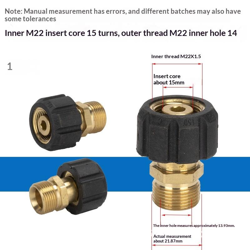 1Pcs Spray Sprinkler Quick Connector, Quick Release M22-14Mm/15Mm To 3/8 And 1/4 Inch Pressure Washer Adapter,