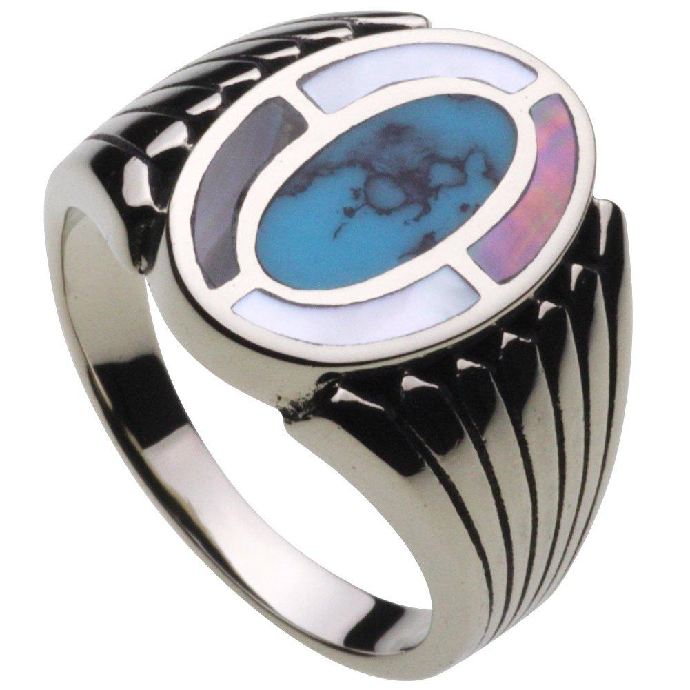 

Кольцо Native Blue Bicurieve Black White Shell Metal r5035 27 [Cenote] [Белый аксессуар] №.
