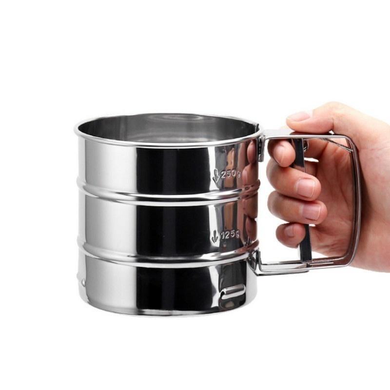Hand-held Small Flour Sieve Baking Utensils Stainless Steel Handheld Flour Sieve Cup Powder Sieve