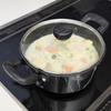 Bestco NX-152 Marble Kitchen 20cm Casserole Saucepan, Black, Marble Pattern, Induction/Gas Cookware