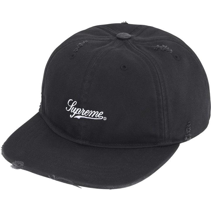 Supreme Distressed Script 6-Panel Black One-Size