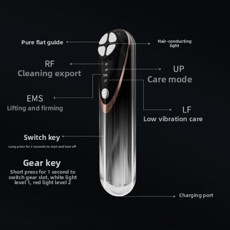 New RF Household Lift Firming Introducer Exporter EMS Massager Facial Color Light Rejuvenator